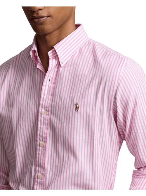 camicia uomo oxford stretch rosa/bianco POLO RALPH LAUREN | 710886462002
